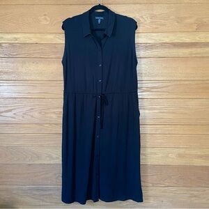 Eileem Fisher Sleeveless Black Shirt Dress